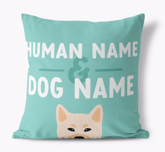 Human And Pet Name: Personalized {breedFullName} Canvas Pillow